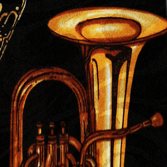 705-100: Horn Ties Brass Instruments Necktie Black by Steven Harris