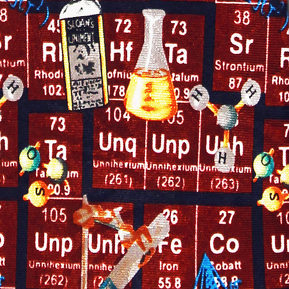 745-100: Chemistry Compounds Ties Red Elements Neckties by Steven Harris