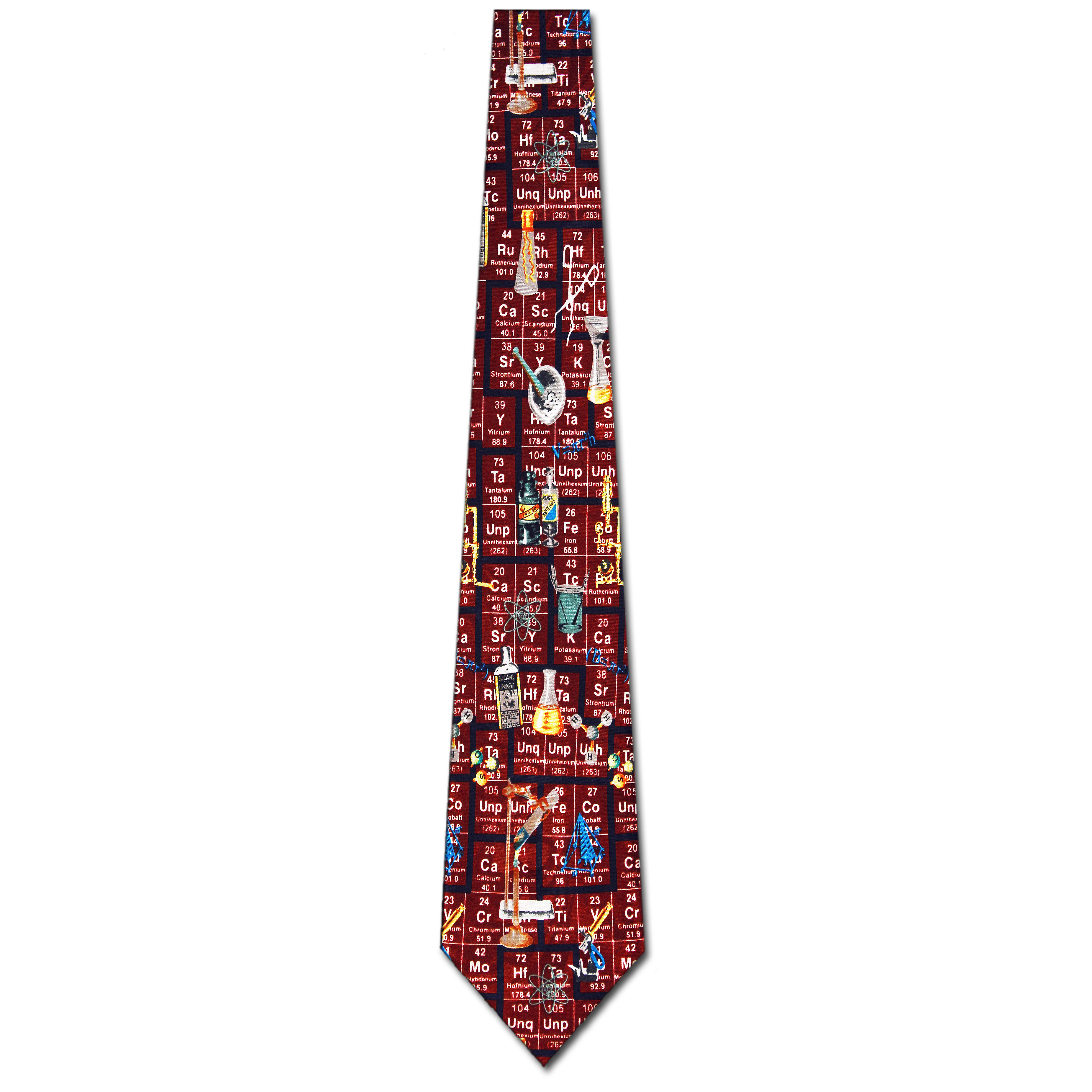 745-100: Chemistry Compounds Ties Red Elements Neckties by Steven Harris at Abcties.com