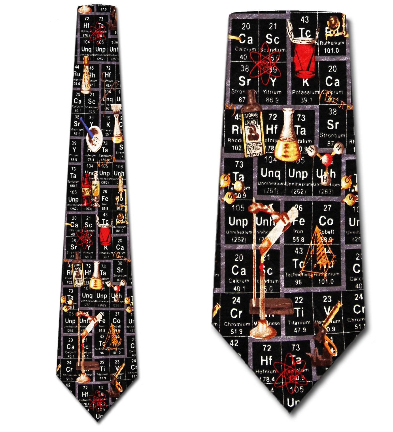 745-102: Chemistry Compounds Ties Black Elements Neckties by Steven Harris