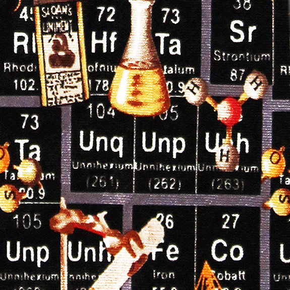 745-102: Chemistry Compounds Ties Black Elements Neckties by Steven Harris