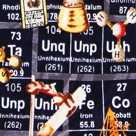 745-104: Chemistry Compounds Ties Navy Elements Neckties by Steven Harris
