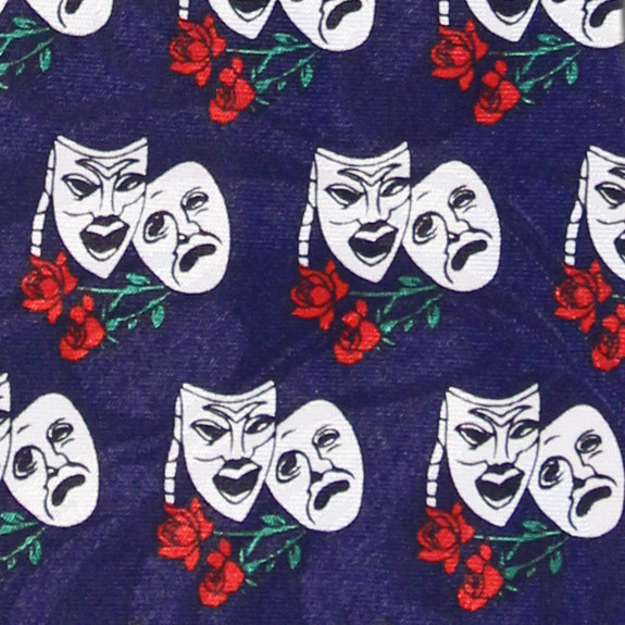 763-102: Comedy Tragedy Ties Navy Masks Theater Neckties by Steven Harris
