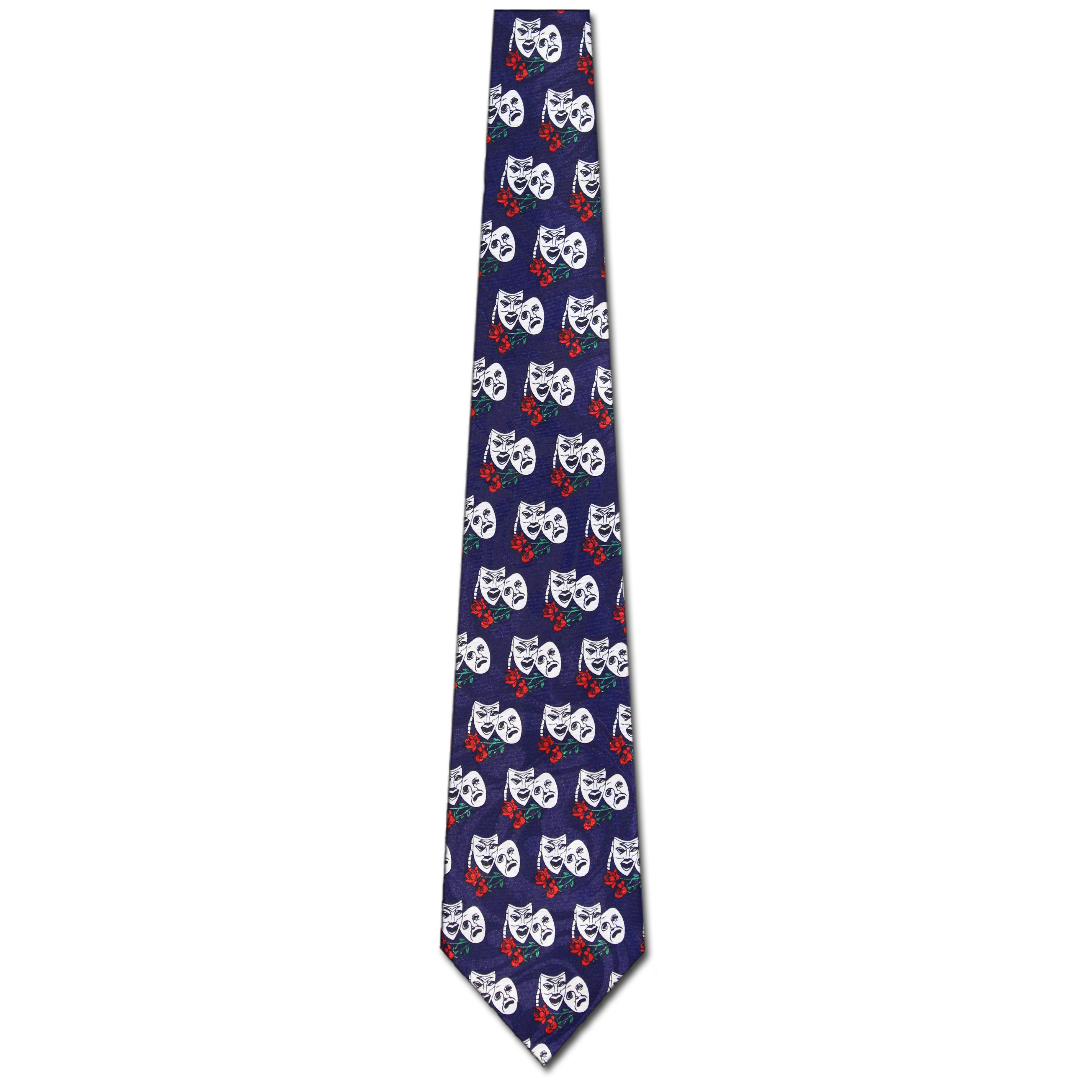 763-102: Comedy Tragedy Ties Navy Masks Theater Neckties by Steven Harris at Abcties.com