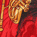 766-100: New Orleans Trumpet Ties Red Musical Notes Jazz Necktie by Steven Harris
