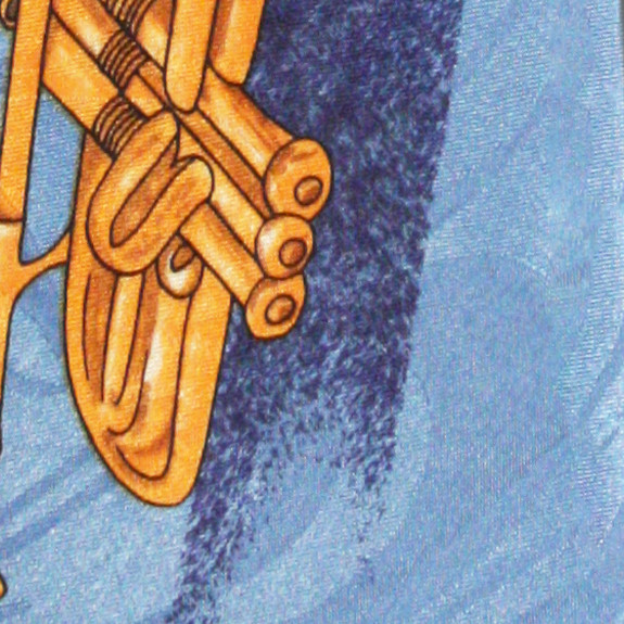 766-102: New Orleans Trumpet Ties Navy Musical Notes Jazz Necktie by Steven Harris at Abcties.com