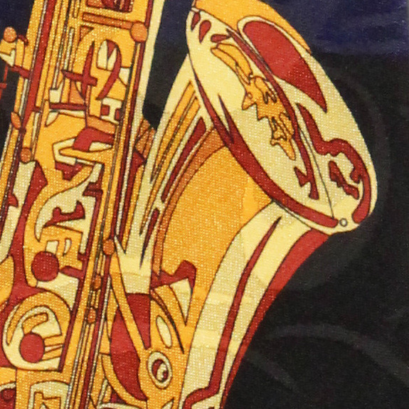 767-102: Saxophone Ties Sheet Music Jazz New Orleans Neckties Navy by Steven Harris