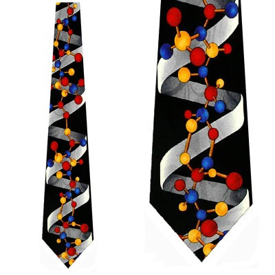796-100: DNA Ties Black Helix Neckties Science by Steven Harris