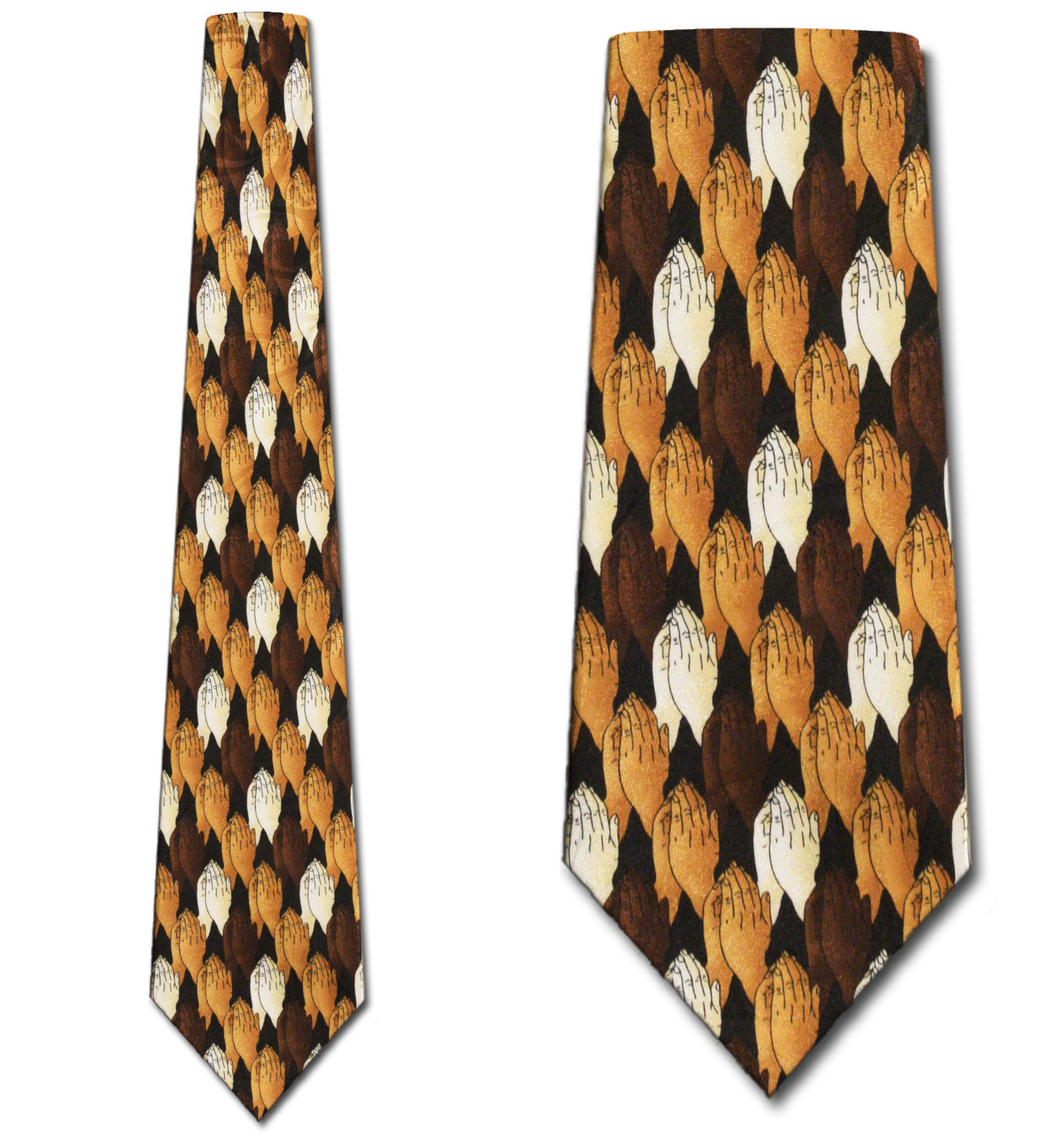 813-100: Praying Hands Ties Christian Inspirational Neckties Black by Steven Harris at Abcties.com