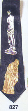 827-100: Thinker Ties Famous Statue Neckties Black by Steven Harris at Abcties.com