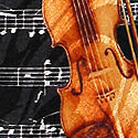 861-102: Violin Ties Black Sheet Music Necktie by Steven Harris