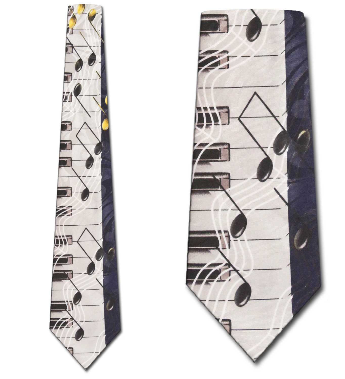 862-102: Keyboard Ties Waving Music Notes Necktie Navy by Steven Harris at Abcties.com