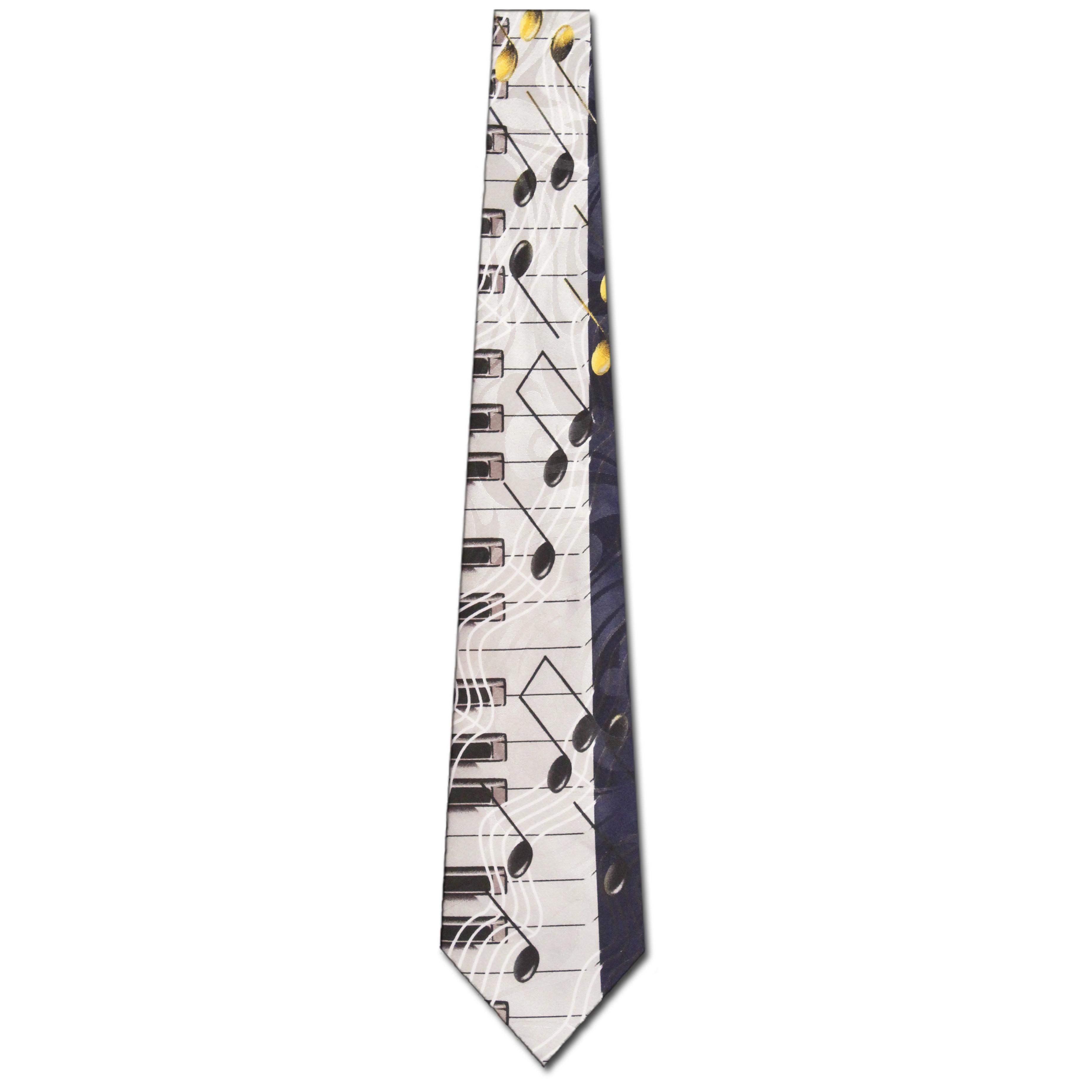 862-102: Keyboard Ties Waving Music Notes Necktie Navy by Steven Harris at Abcties.com