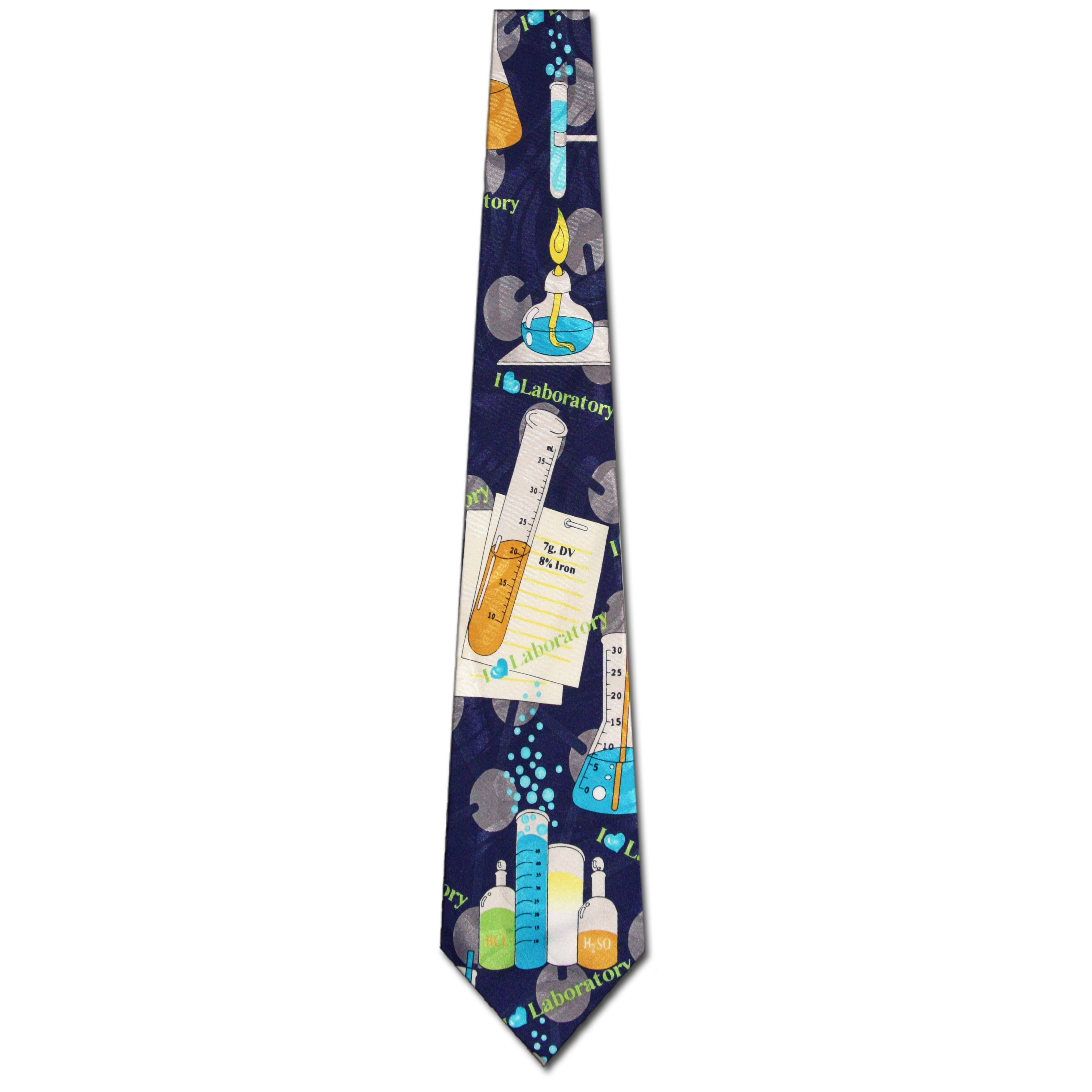 873-100: Chemistry Ties Burners Test Tubes Neckties Navy by Steven Harris at Abcties.com