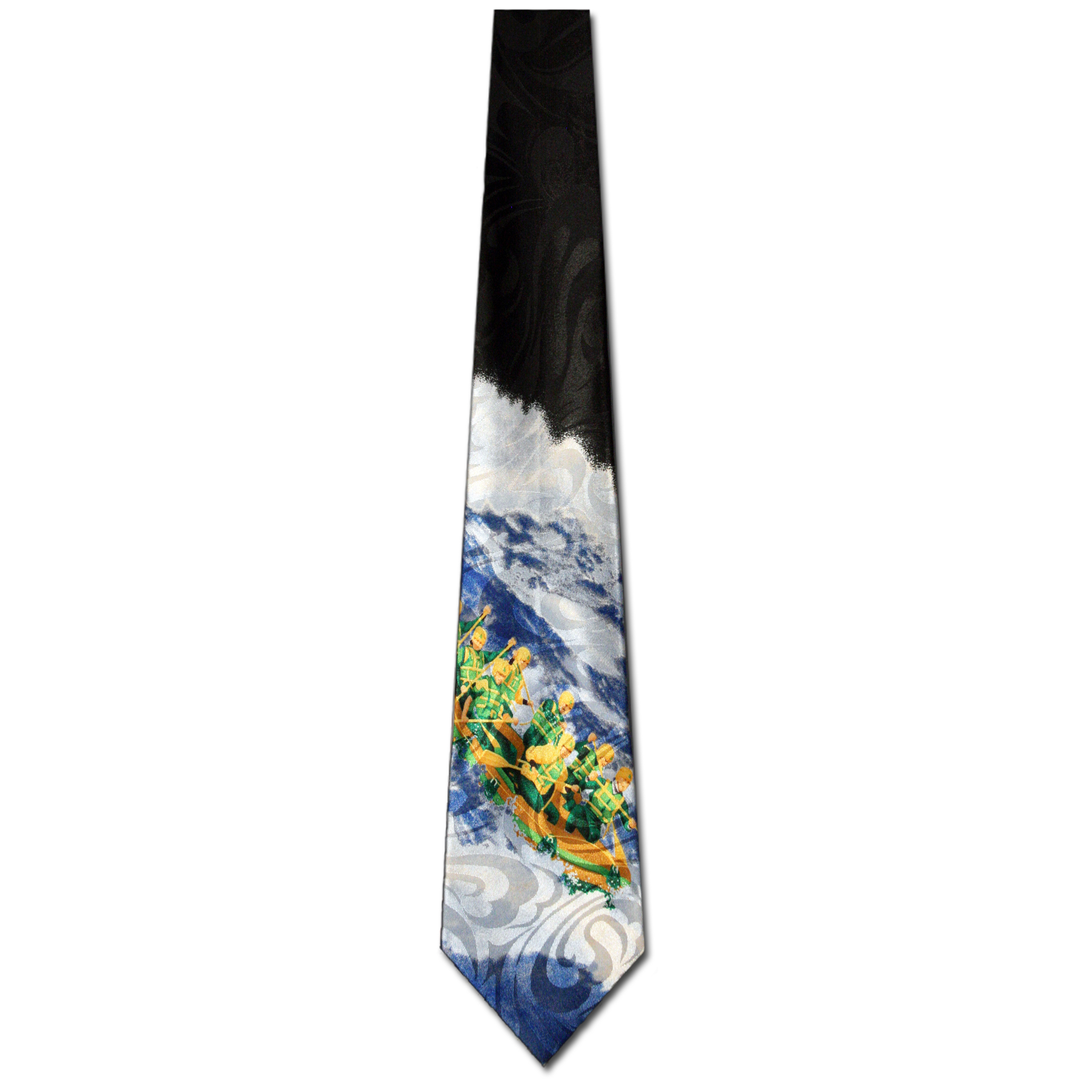 879-100: White Water Rafting Ties Rapids Neckties Black by Steven Harris at Abcties.com