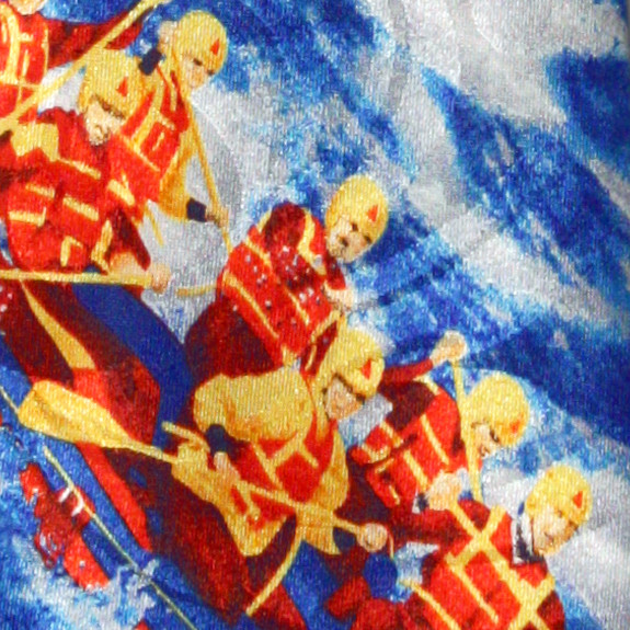 879-102: White Water Rafting Ties Rapids Neckties Navy by Steven Harris