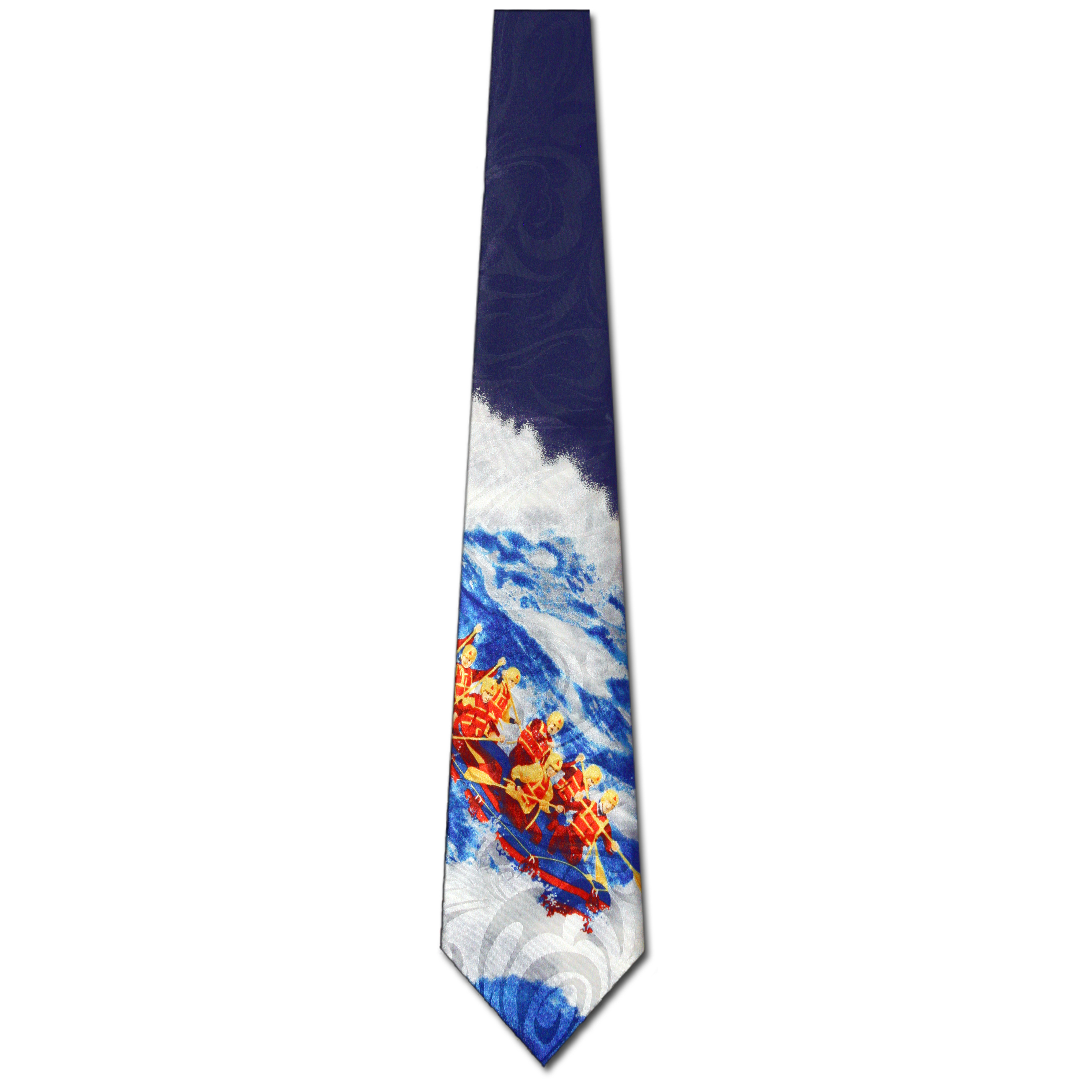 879-102: White Water Rafting Ties Rapids Neckties Navy by Steven Harris at Abcties.com