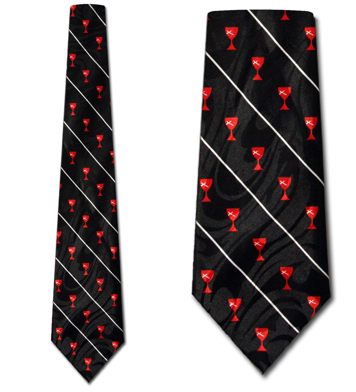 902-100: Wine Glass Neckties Stripe Ties Black by Steven Harris at Abcties.com