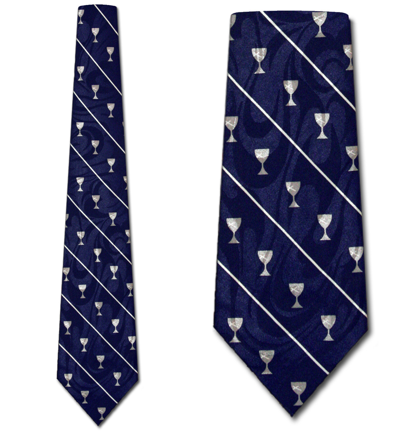 902-102: Wine Glass Neckties Stripe Ties Navy by Steven Harris at Abcties.com
