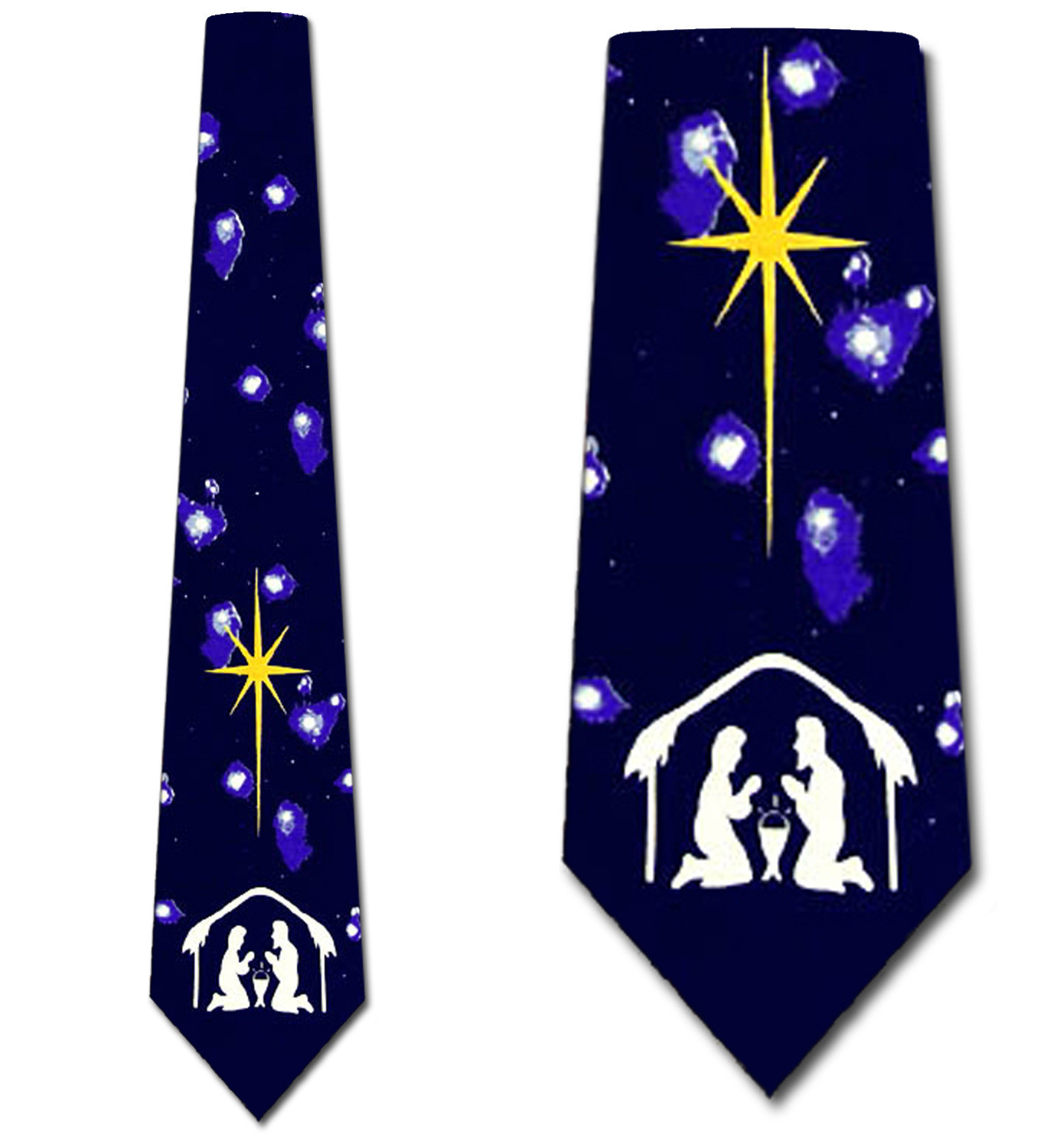 908-102: Nativity Ties Religious Christmas Neckties Abstract Navy by Steven Harris
