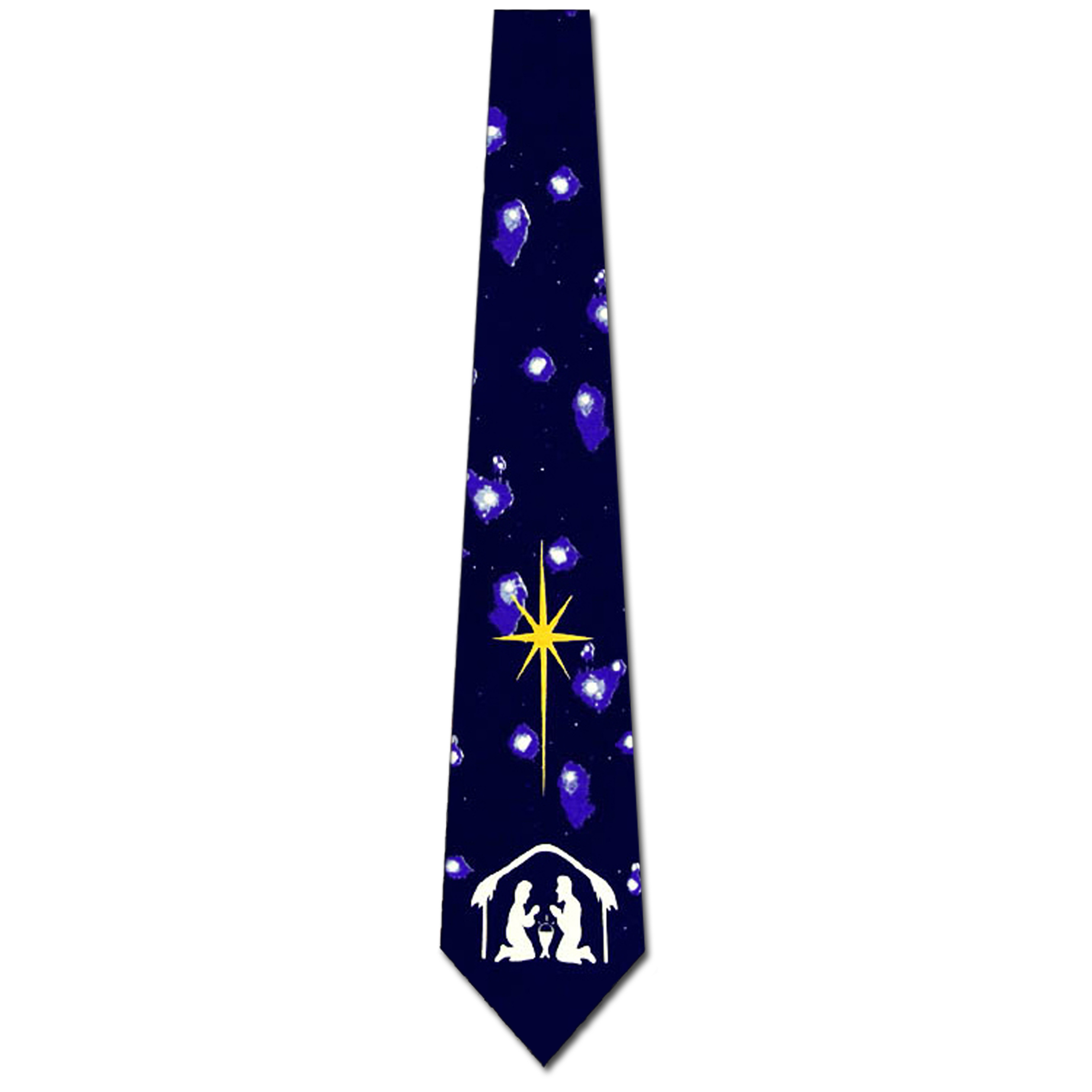 908-102: Nativity Ties Religious Christmas Neckties Abstract Navy by Steven Harris at Abcties.com