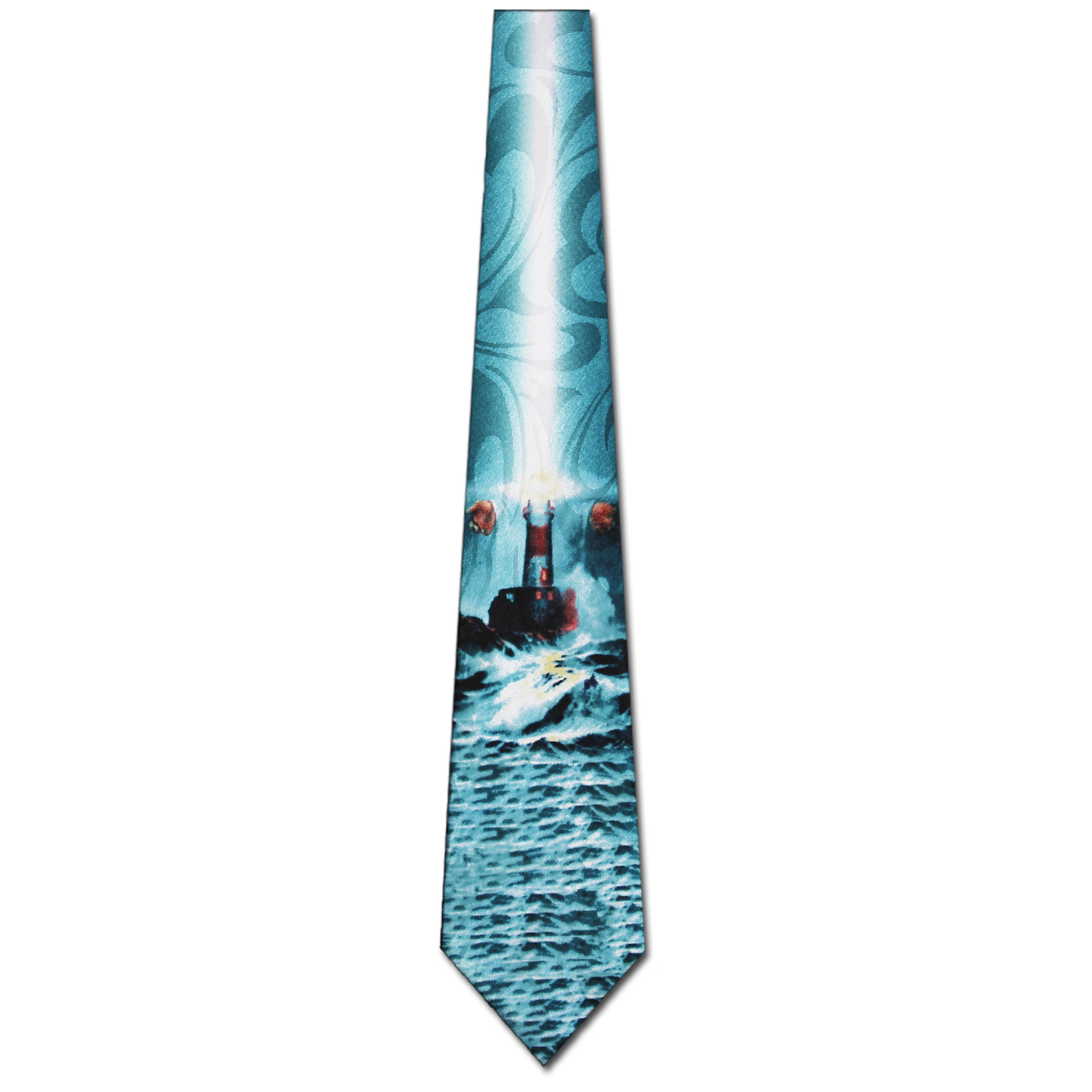 912-100: Lighthouse Ties Green Guided Light Neckties by Steven Harris at Abcties.com