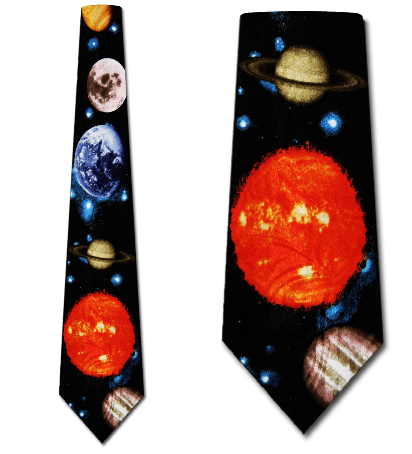 919-100: Planets Ties Outer Space Neckties Black NASA by Steven Harris