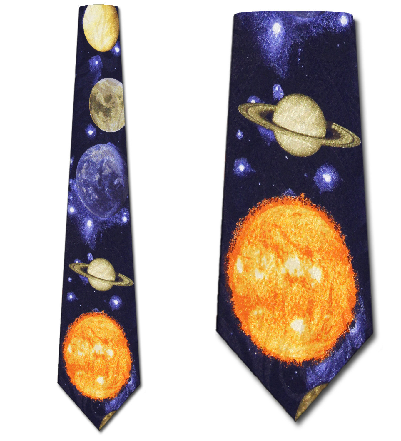 919-102: Planets Ties Outer Space Neckties Navy by Steven Harris