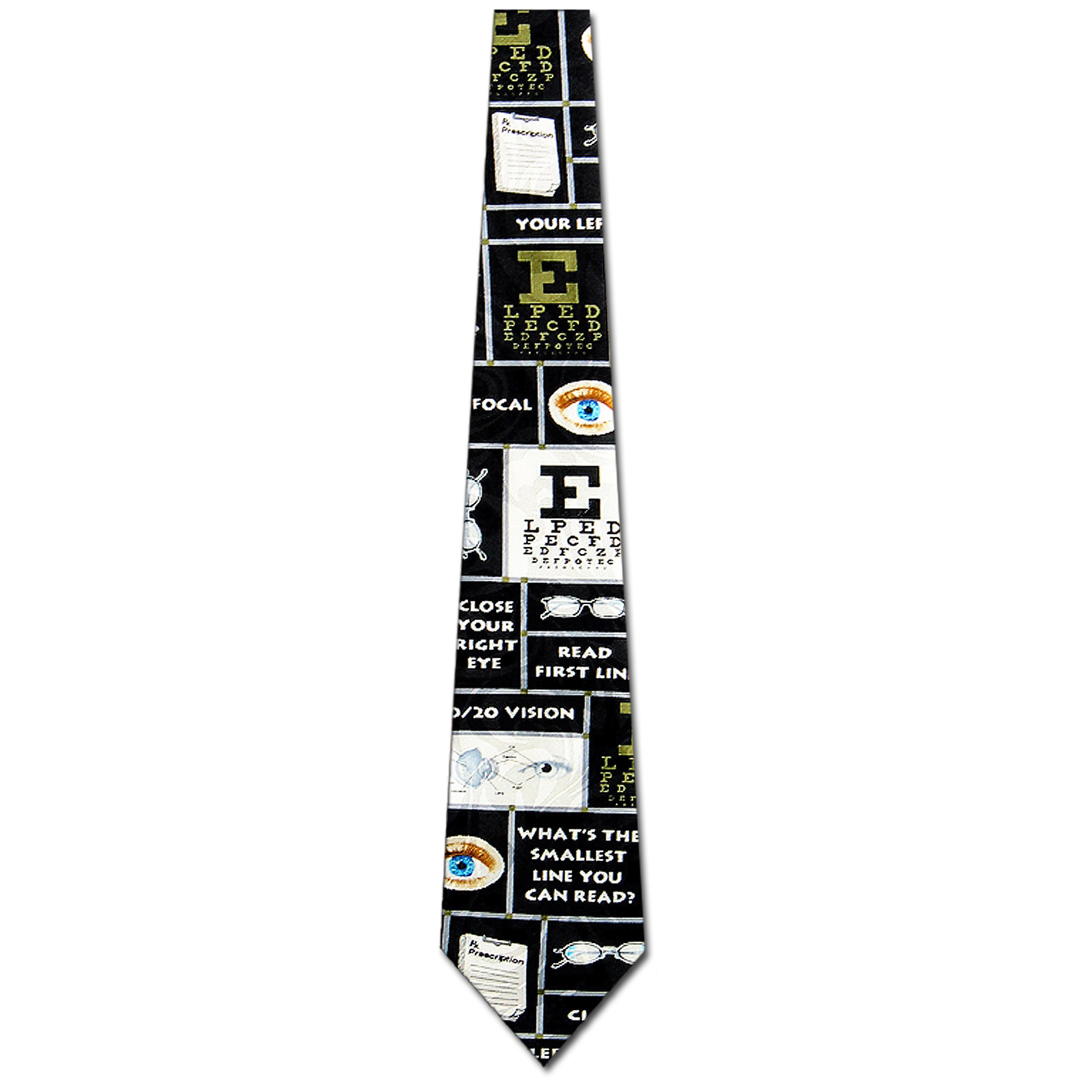 925-102: Optometry Ties Black Eye Chart Neckties by Steven Harris at Abcties.com