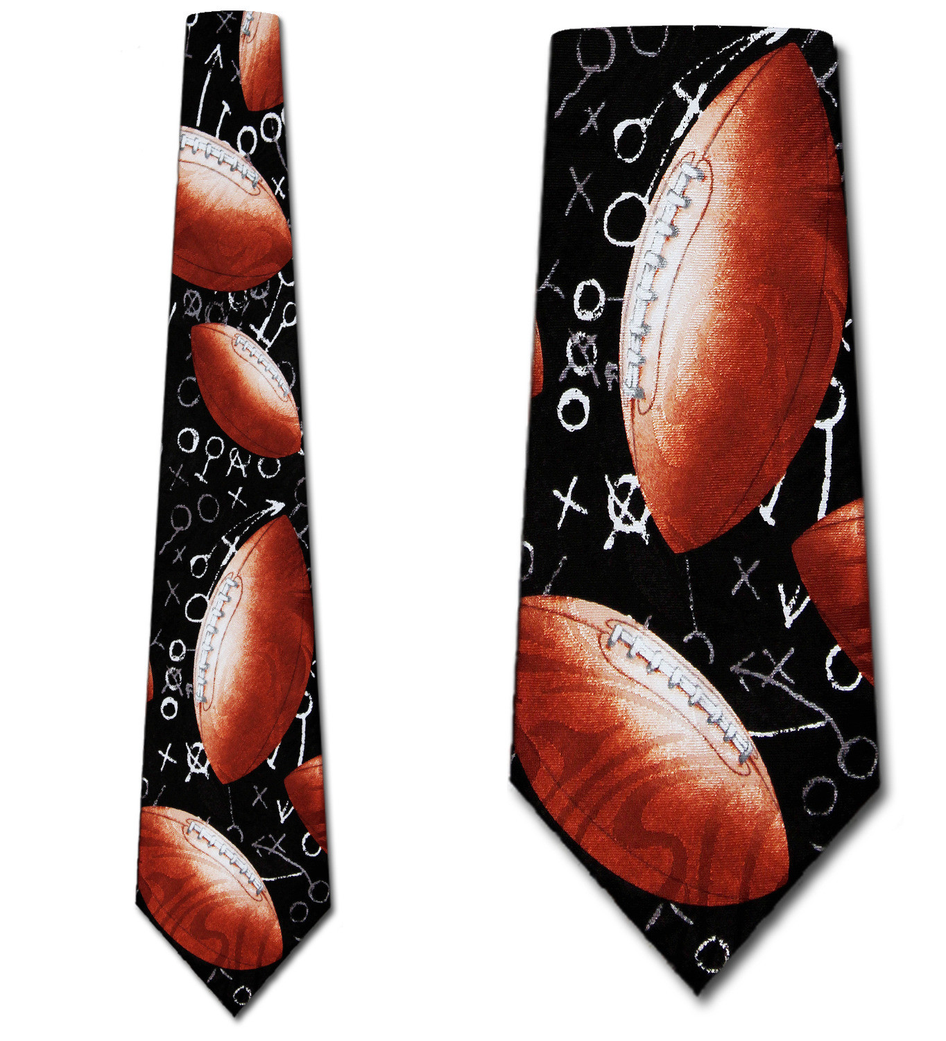 932-100: Football Ties Black Gridiron Neckties by Steven Harris