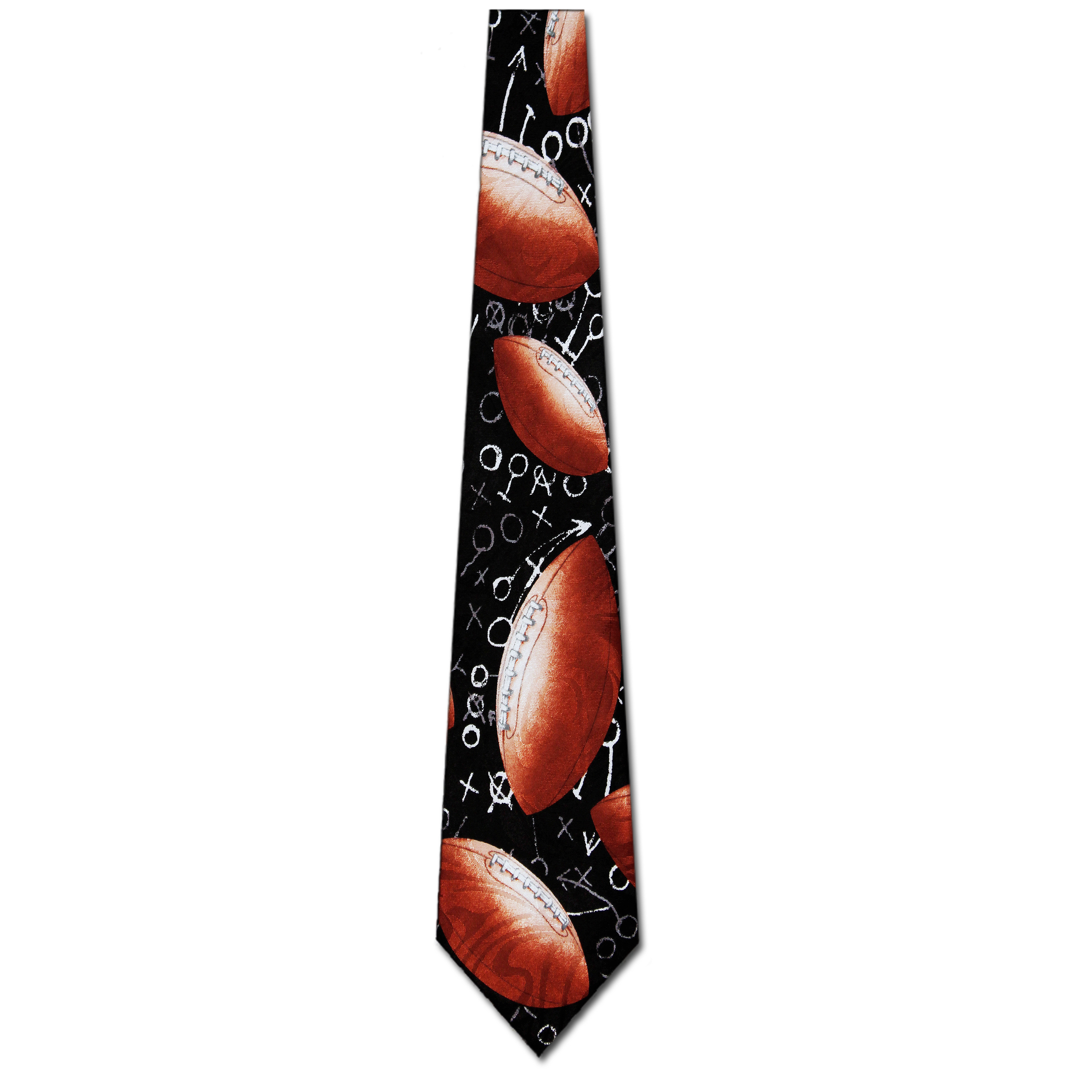 932-100: Football Ties Black Gridiron Neckties by Steven Harris at Abcties.com