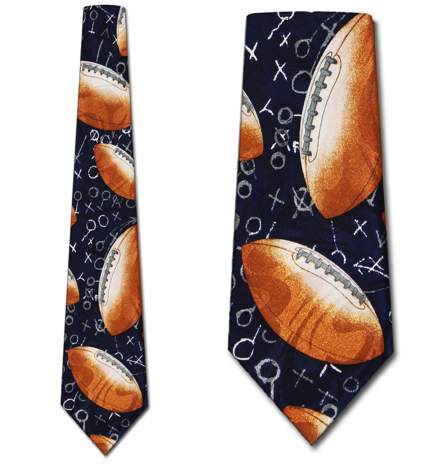 932-102: Football Ties Navy Gridiron Neckties by Steven Harris