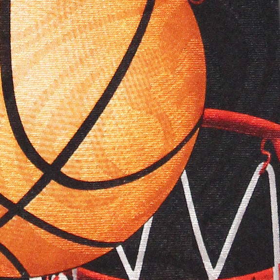 933-100: Basketballs Neckties Black Hoops Basket Balls Neckties by Steven Harris