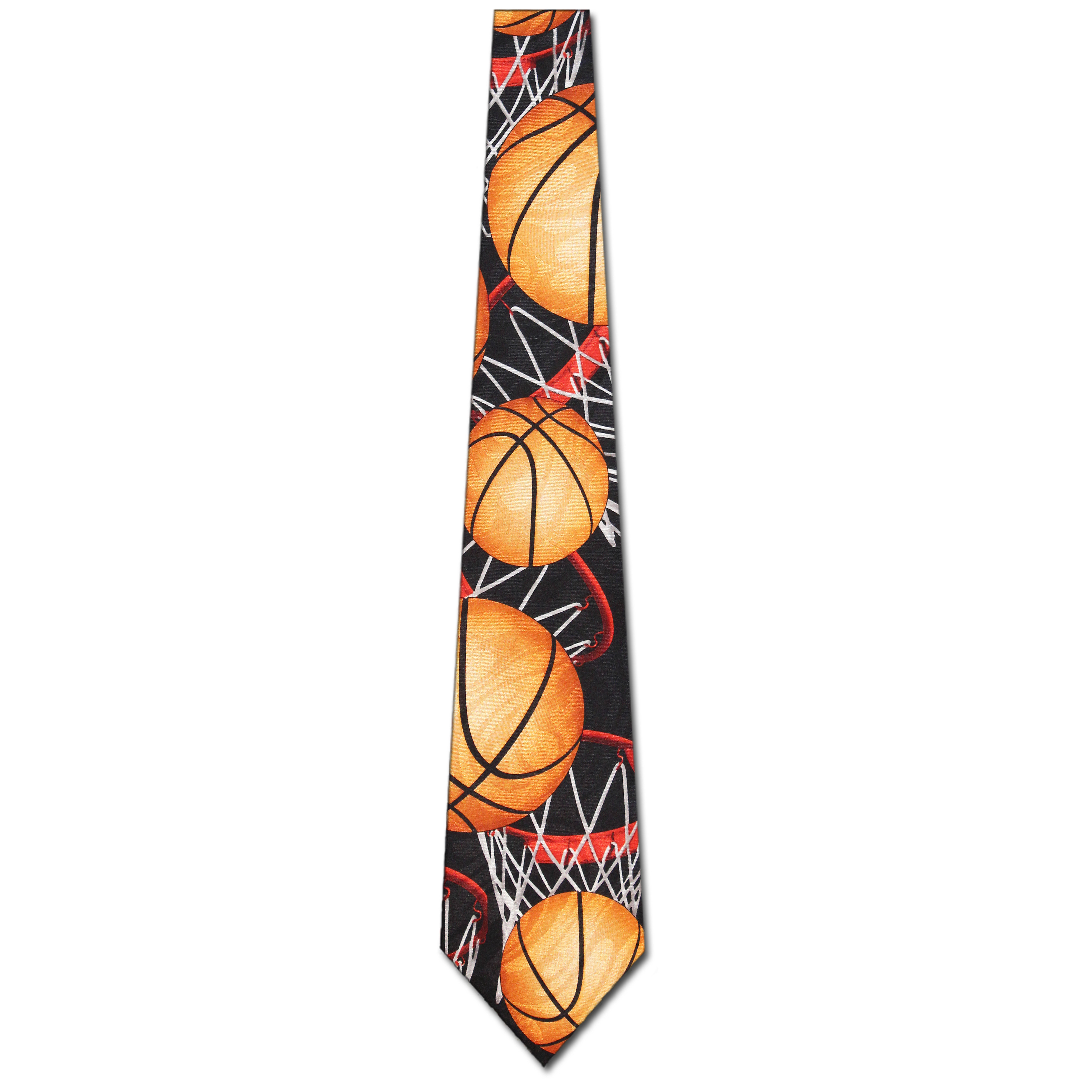 933-100: Basketballs Neckties Black Hoops Basket Balls Neckties by Steven Harris at Abcties.com