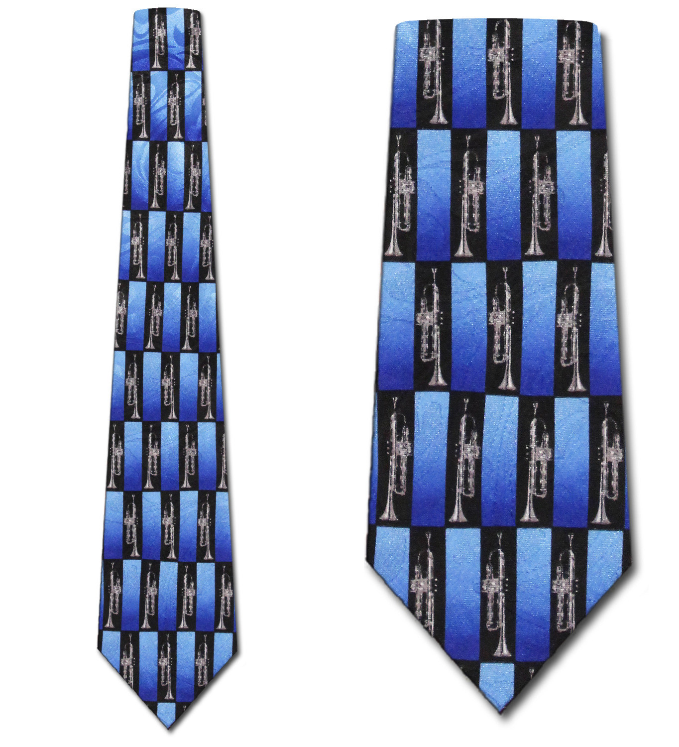 942-100: Checkered Trumpet Tie Trumpets Neckties by Steven Harris
