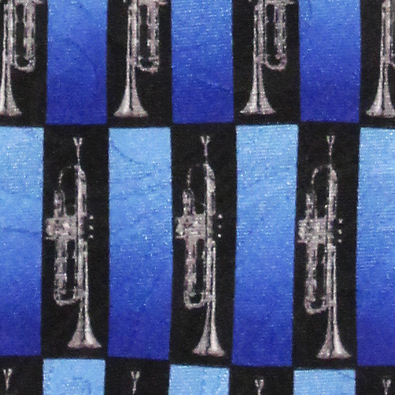 942-100: Checkered Trumpet Tie Trumpets Neckties by Steven Harris