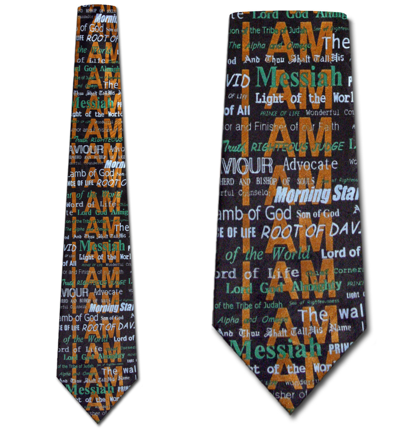 946-100: I am Tie Inspirational Religious Neckties Black by Steven Harris at Abcties.com