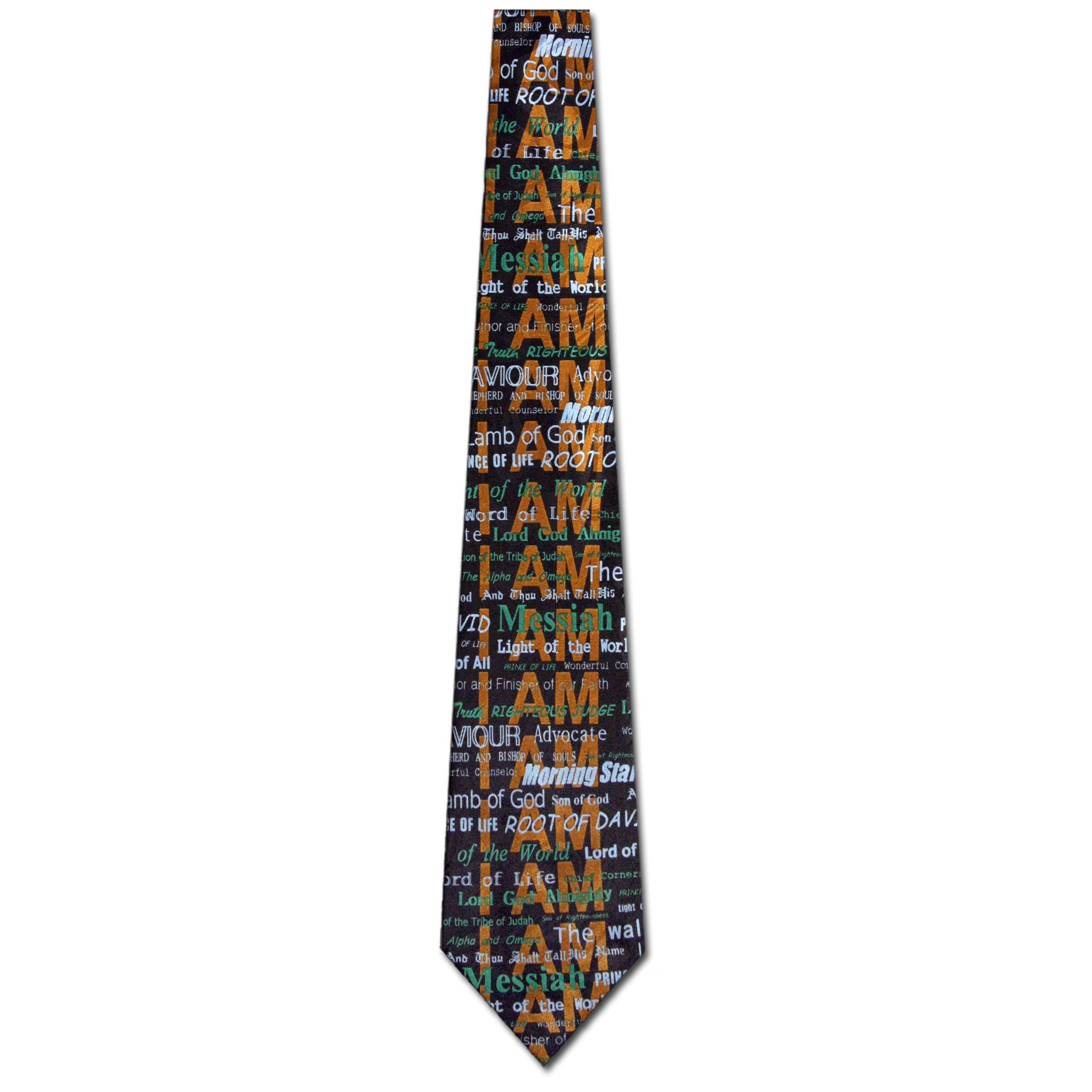 946-100: I am Tie Inspirational Religious Neckties Black by Steven Harris at Abcties.com