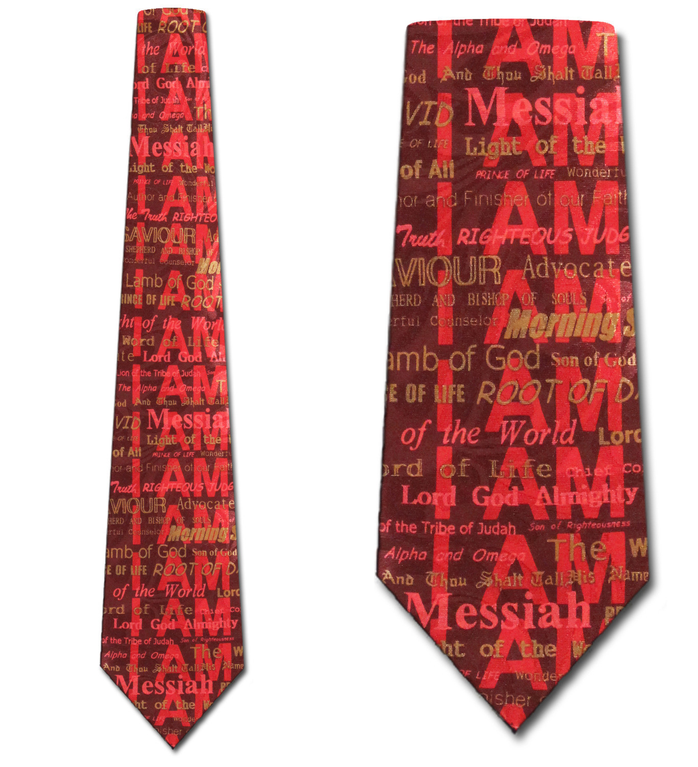 946-104: I am Tie Inspirational Religious Neckties Red by Steven Harris
