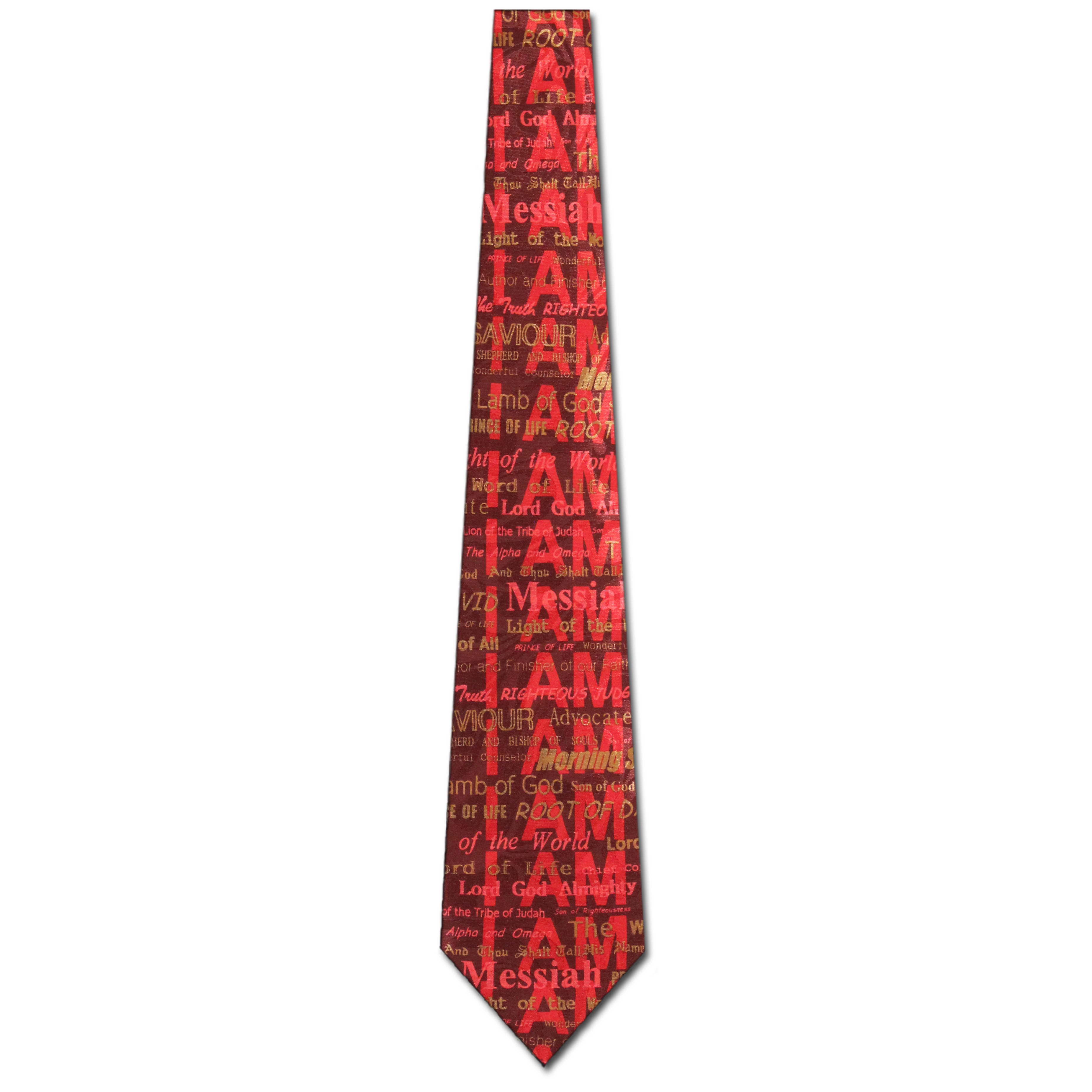 946-104: I am Tie Inspirational Religious Neckties Red by Steven Harris at Abcties.com