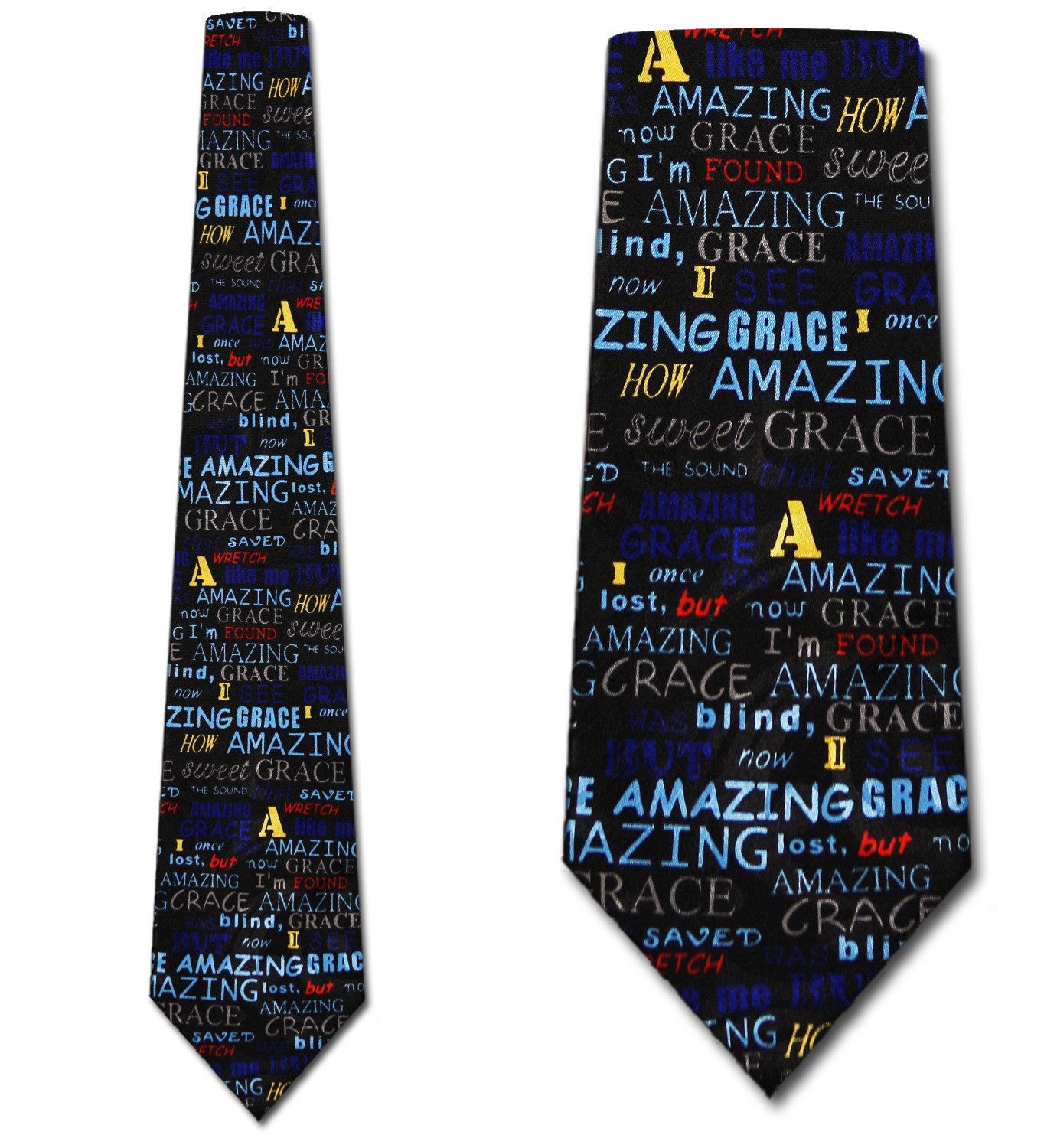 947-100: Amazing Grace Ties Inspirational Neckties Black by Steven Harris at Abcties.com