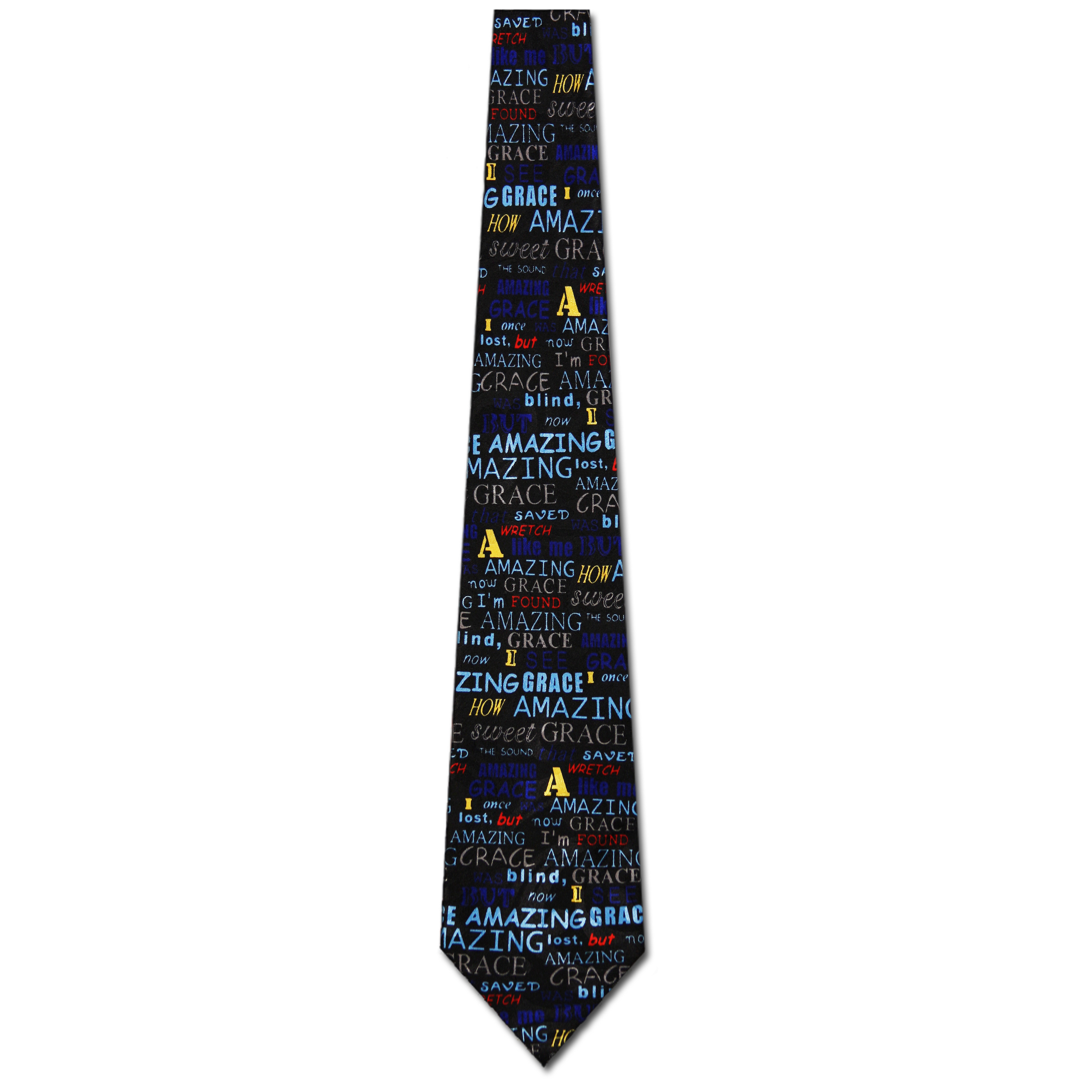 947-100: Amazing Grace Ties Inspirational Neckties Black by Steven Harris at Abcties.com