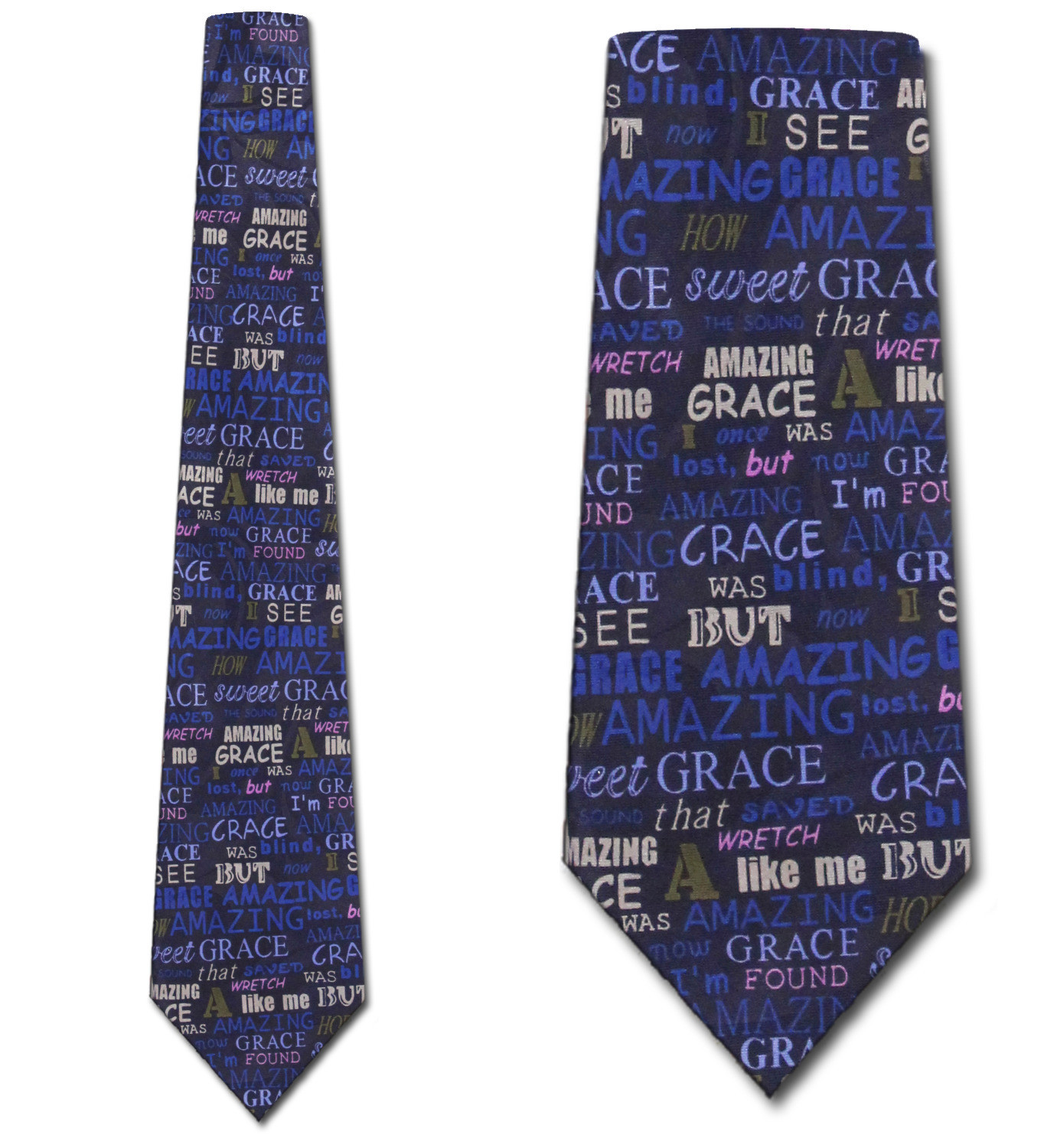 947-102: Amazing Grace Ties Inspirational Neckties Navy by Steven Harris