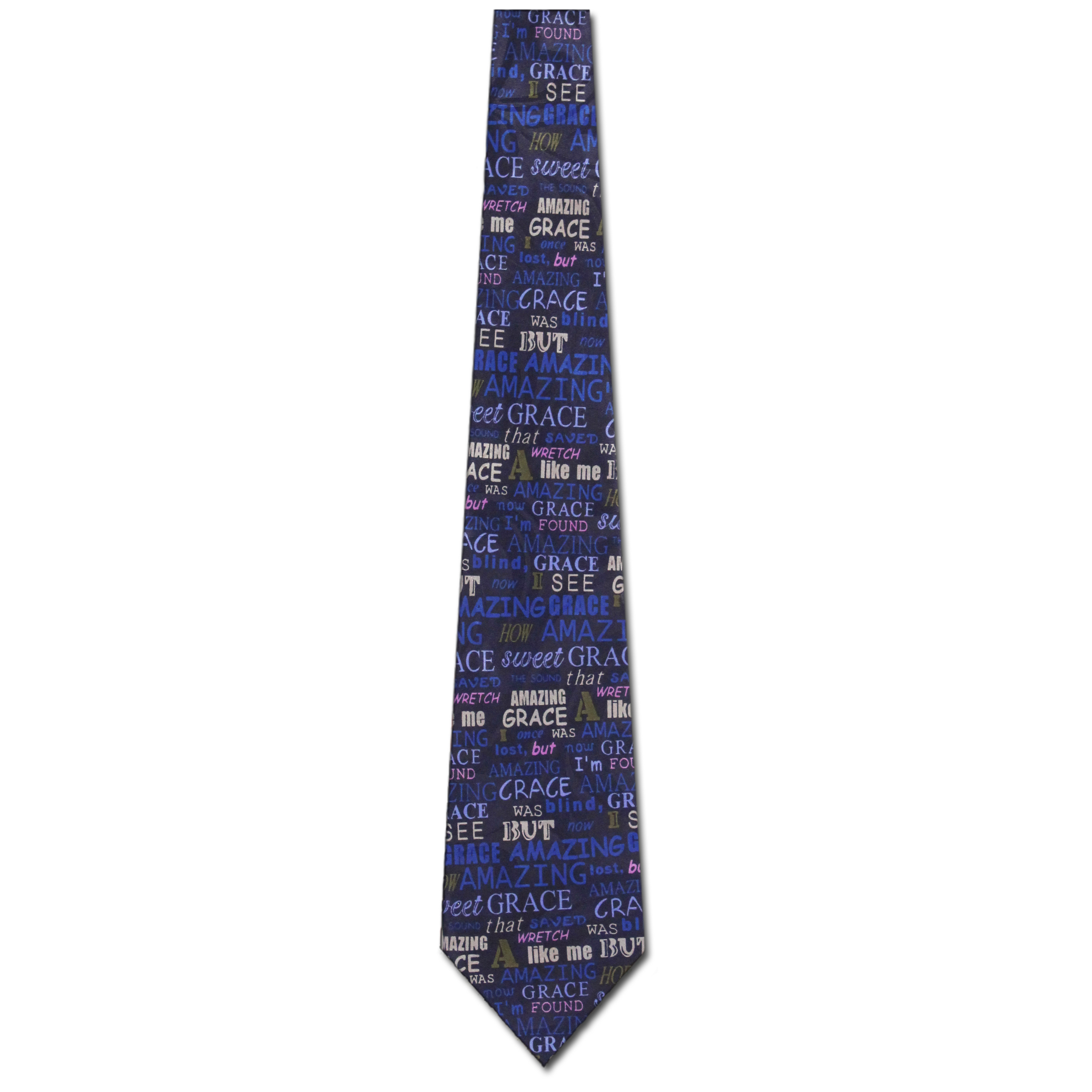 947-102: Amazing Grace Ties Inspirational Neckties Navy by Steven Harris at Abcties.com