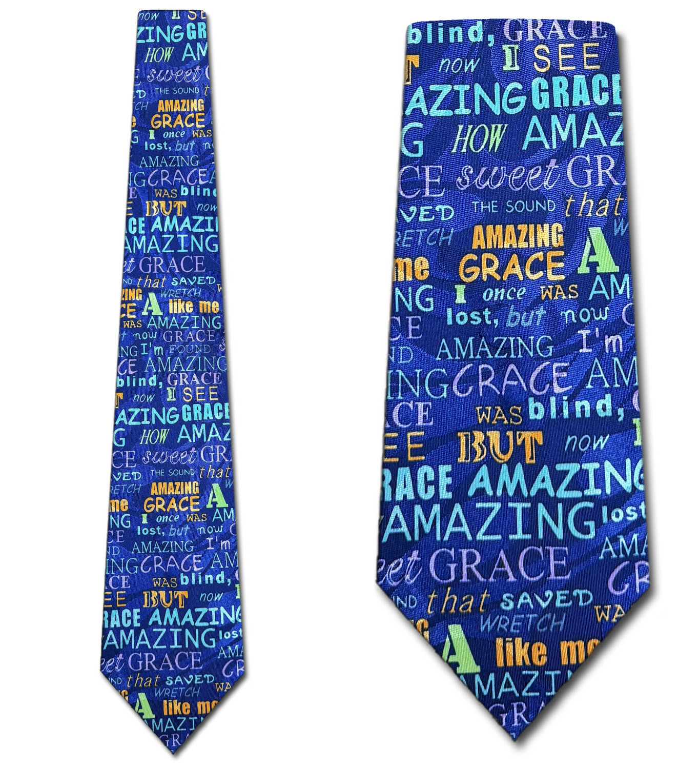 947-106: Amazing Grace Ties Inspirational Neckties Blue by Steven Harris at Abcties.com