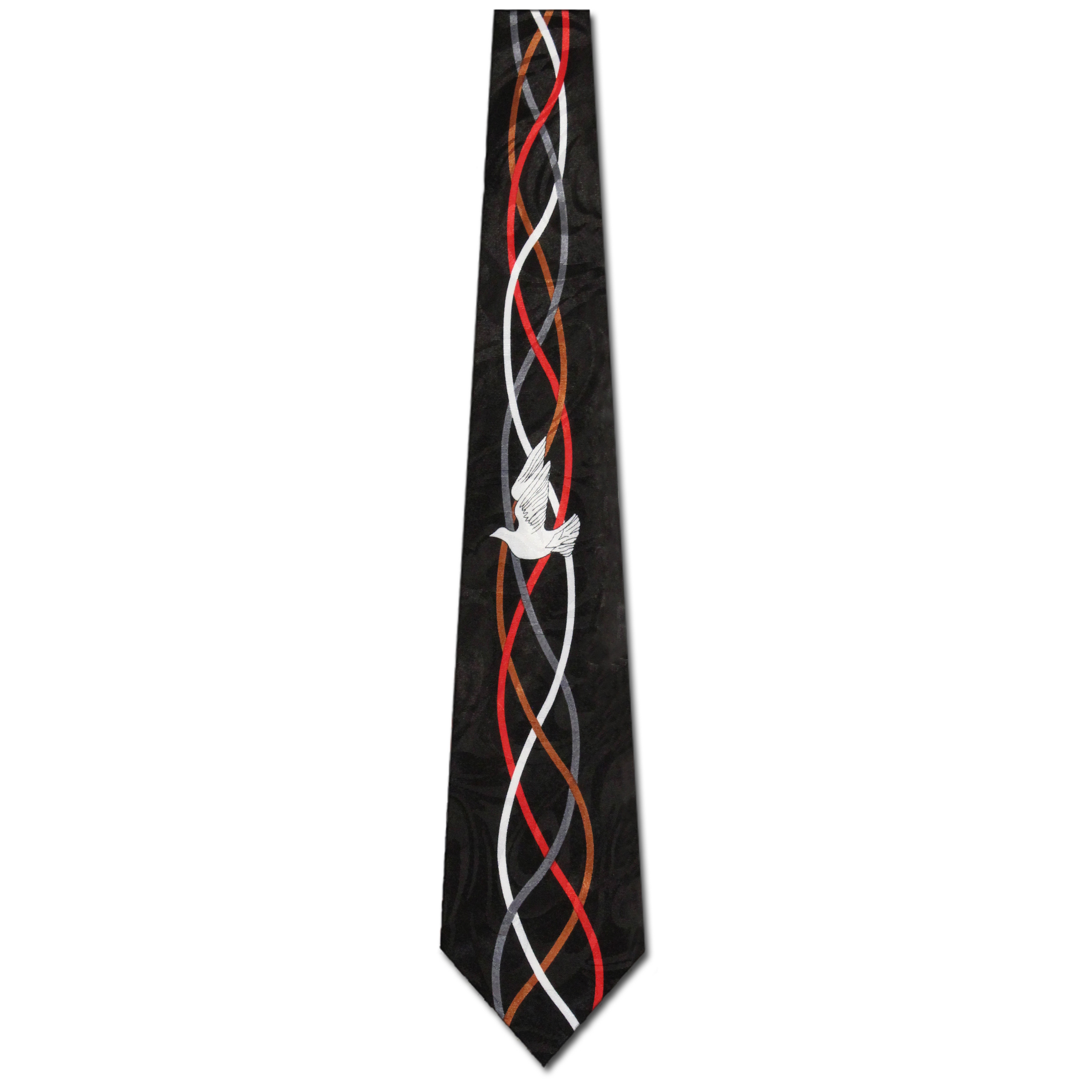952-100: Inspirational Doves Tie Religious Neckties Black by Steven Harris at Abcties.com