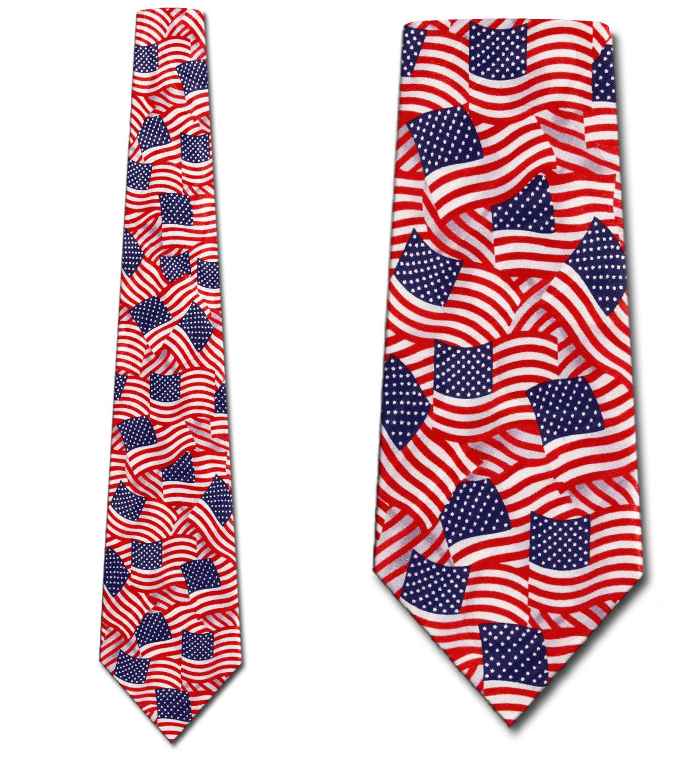 953-100: Stacked US Flag Ties Allover American Flag Neckties by Steven Harris