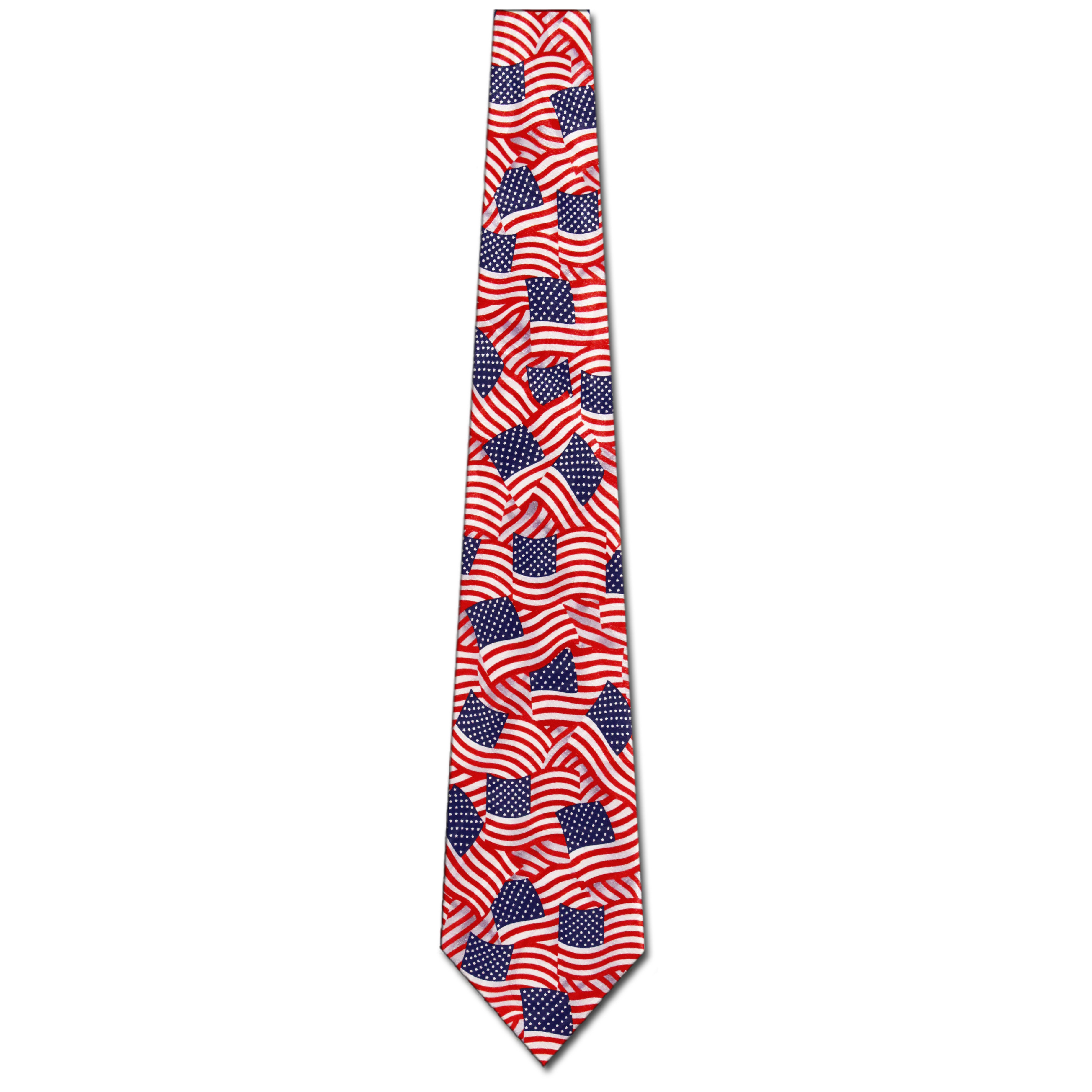 953-100: Stacked US Flag Ties Allover American Flag Neckties by Steven Harris at Abcties.com