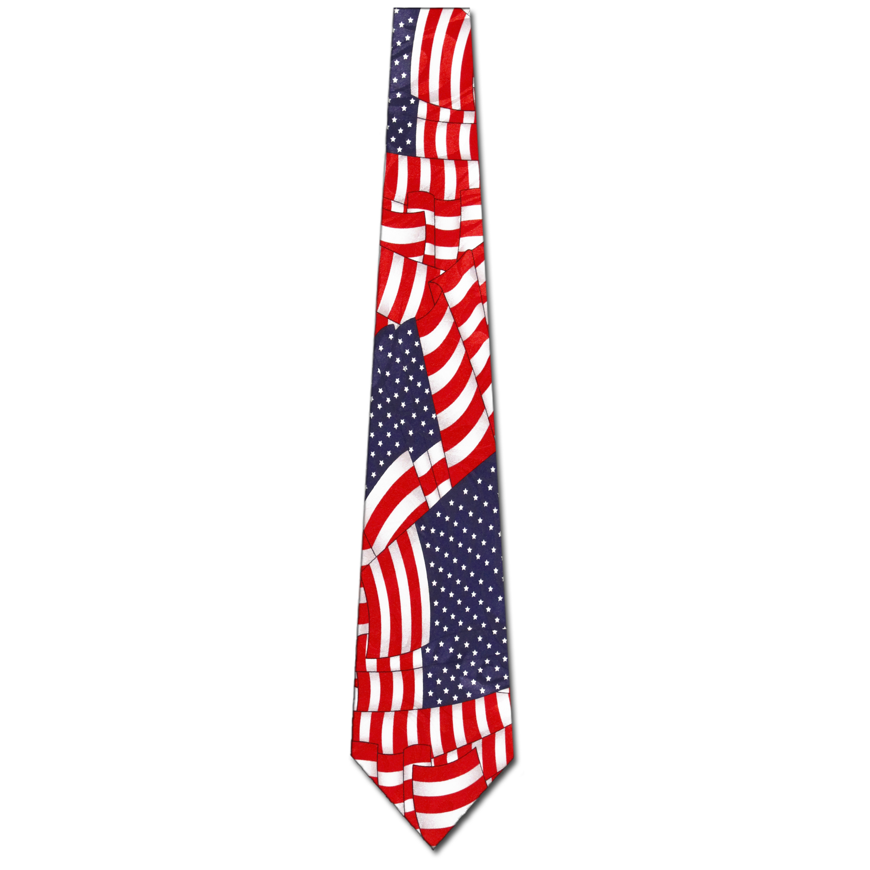 955-100: Waving Flag Ties US Flags Necktie by Steven Harris at Abcties.com