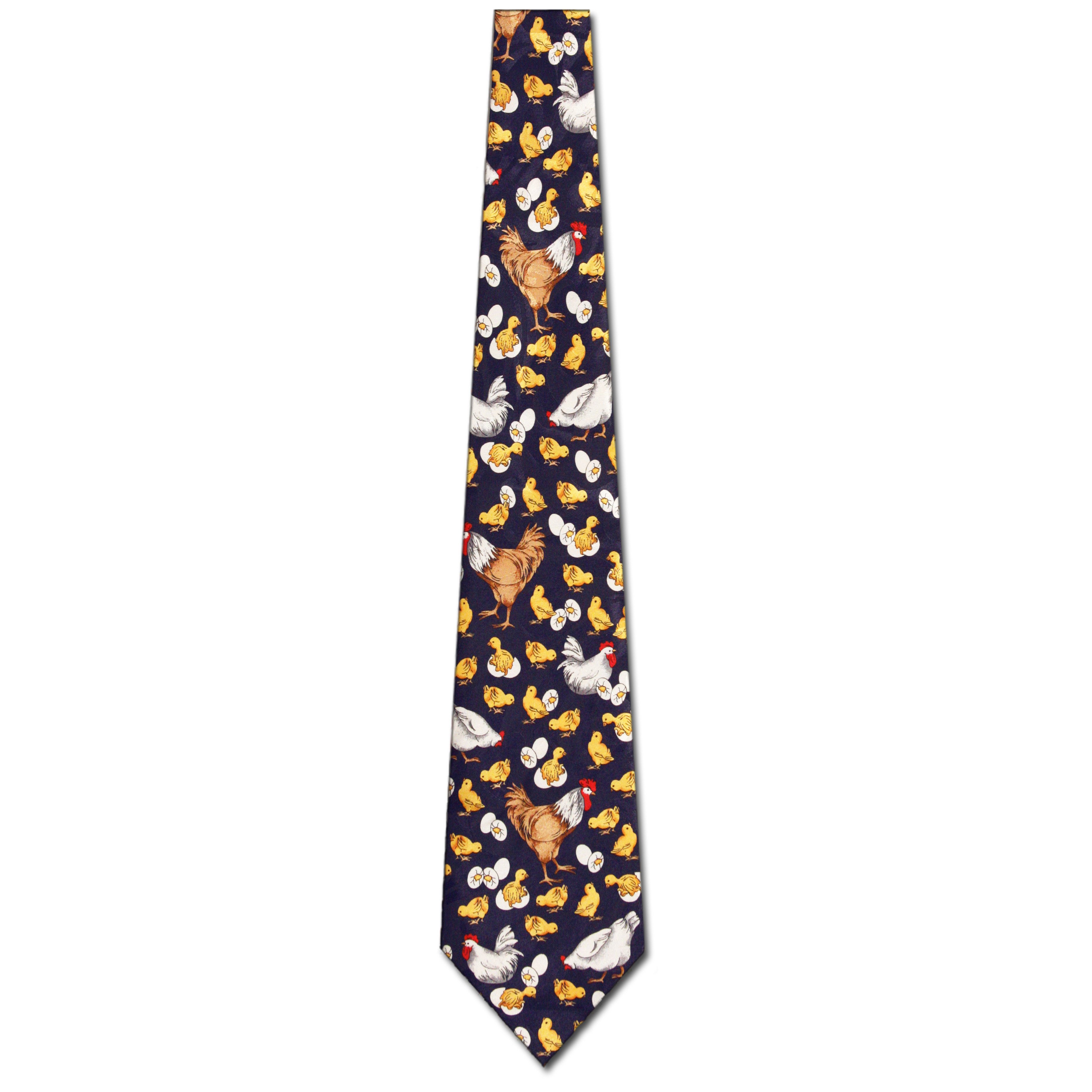 969-100: Chicken Ties Hen Rooser Chick Neckties Navy by Steven Harris at Abcties.com